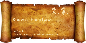 Kedves Hermiusz névjegykártya